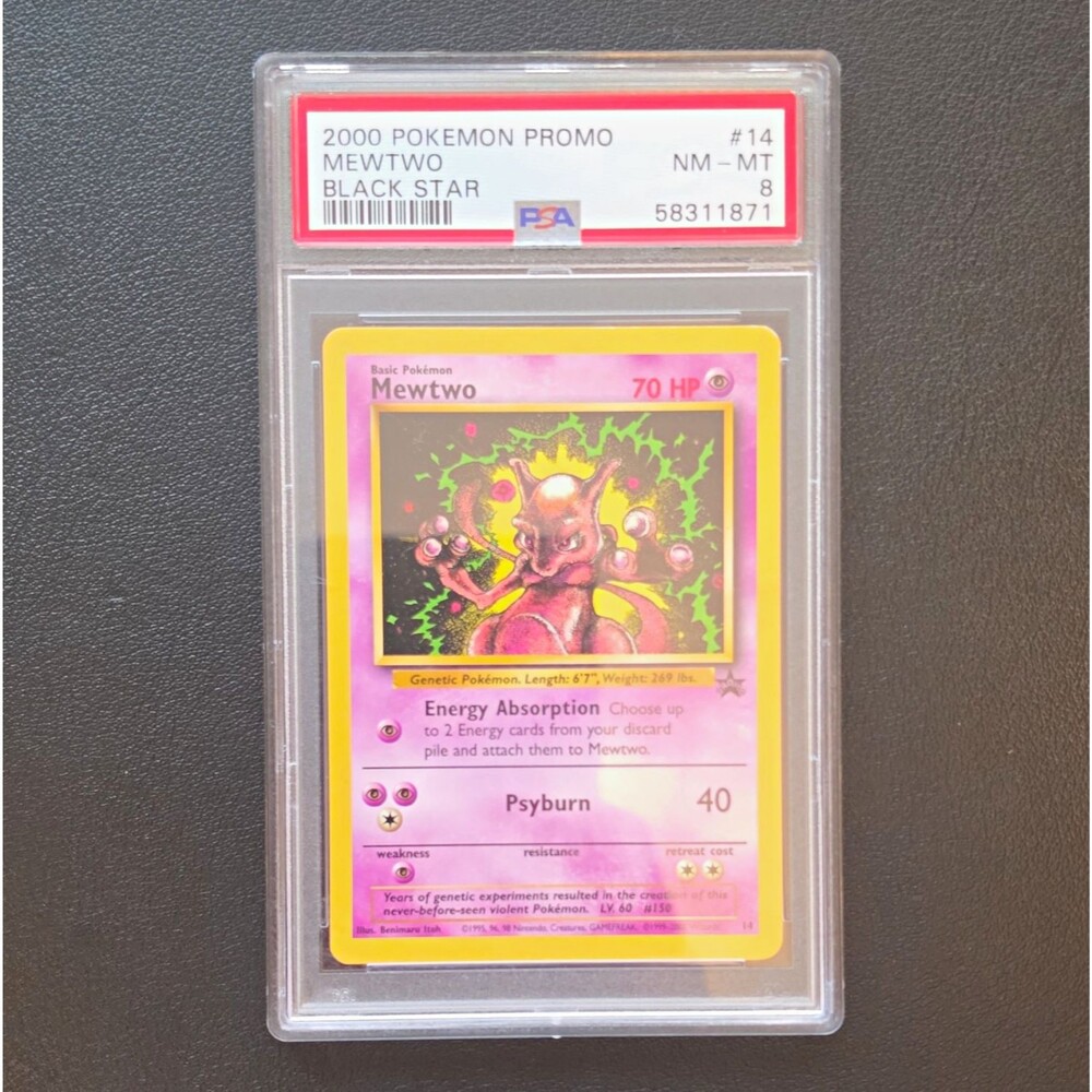 2000 Pokemon TCG WotC Promo Mewtwo 14/53 Pokemon Card Regular Finish PSA 8